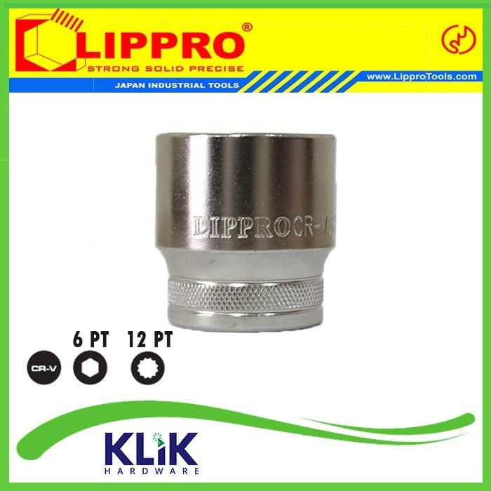 Lippro Mata Sock 1/2&quot; DR 21 mm (6PT/12PT) - Mata Shock Sok Pendek