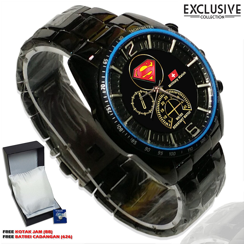 (Istimewa ) Jam SUPERMAN NEW Rantai Sport