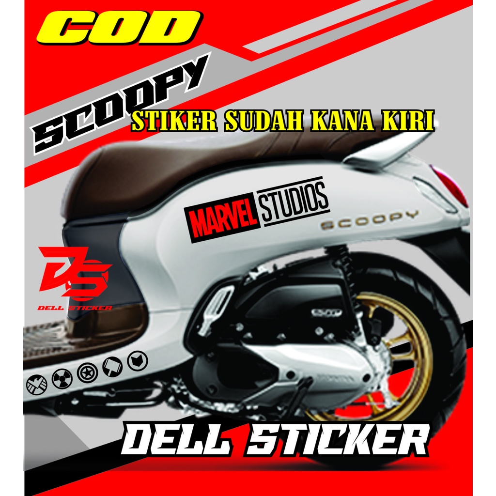 Stiker scoopy MARVEL STUDIO Sticker scoopy terbaru 2017-2021 Stiriping Scoopy Cutting Stiker 2017-21