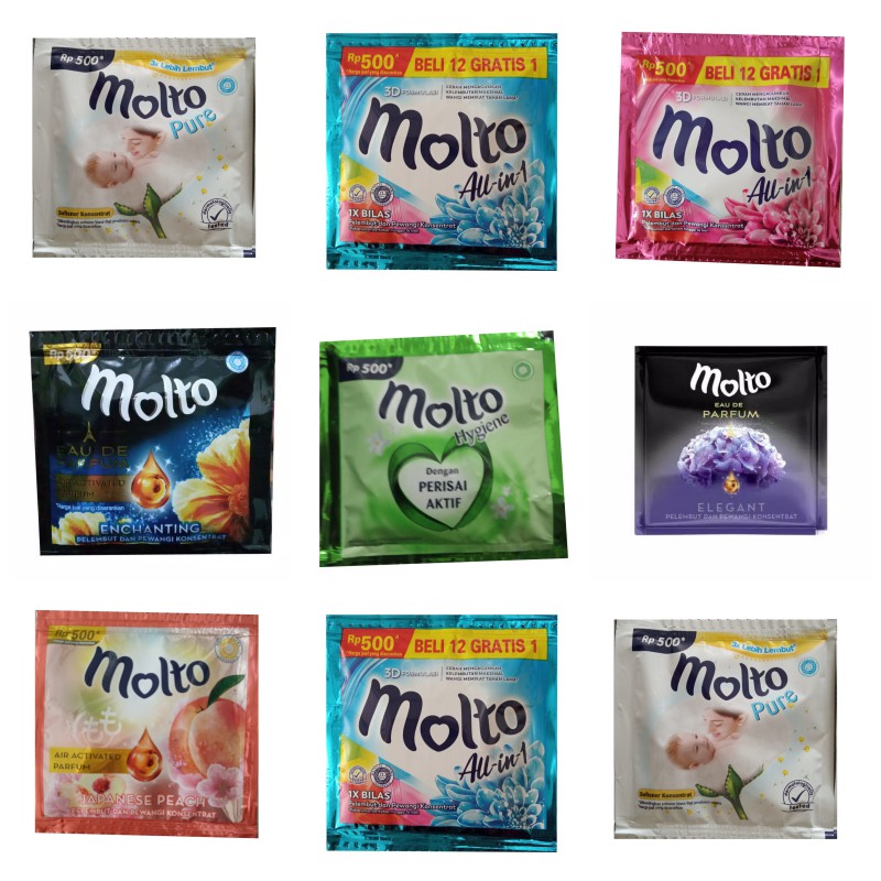 SS Molto Sachet Softener 500 an EDP Enchanting Purple Elegant Hygiene All in one 10 ml
