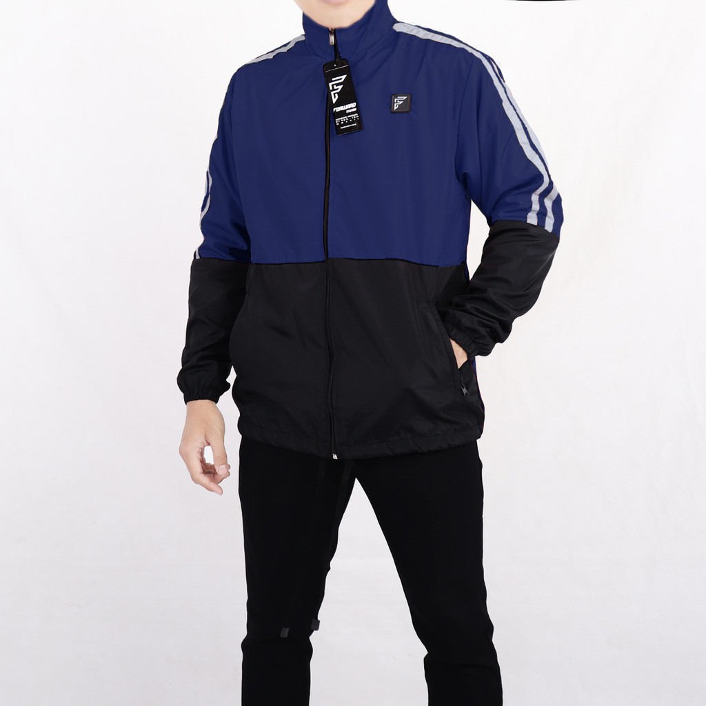 [Promo Sale] COD/Jaket Parasut Forward System Windrunner Polos Hitam M-XL