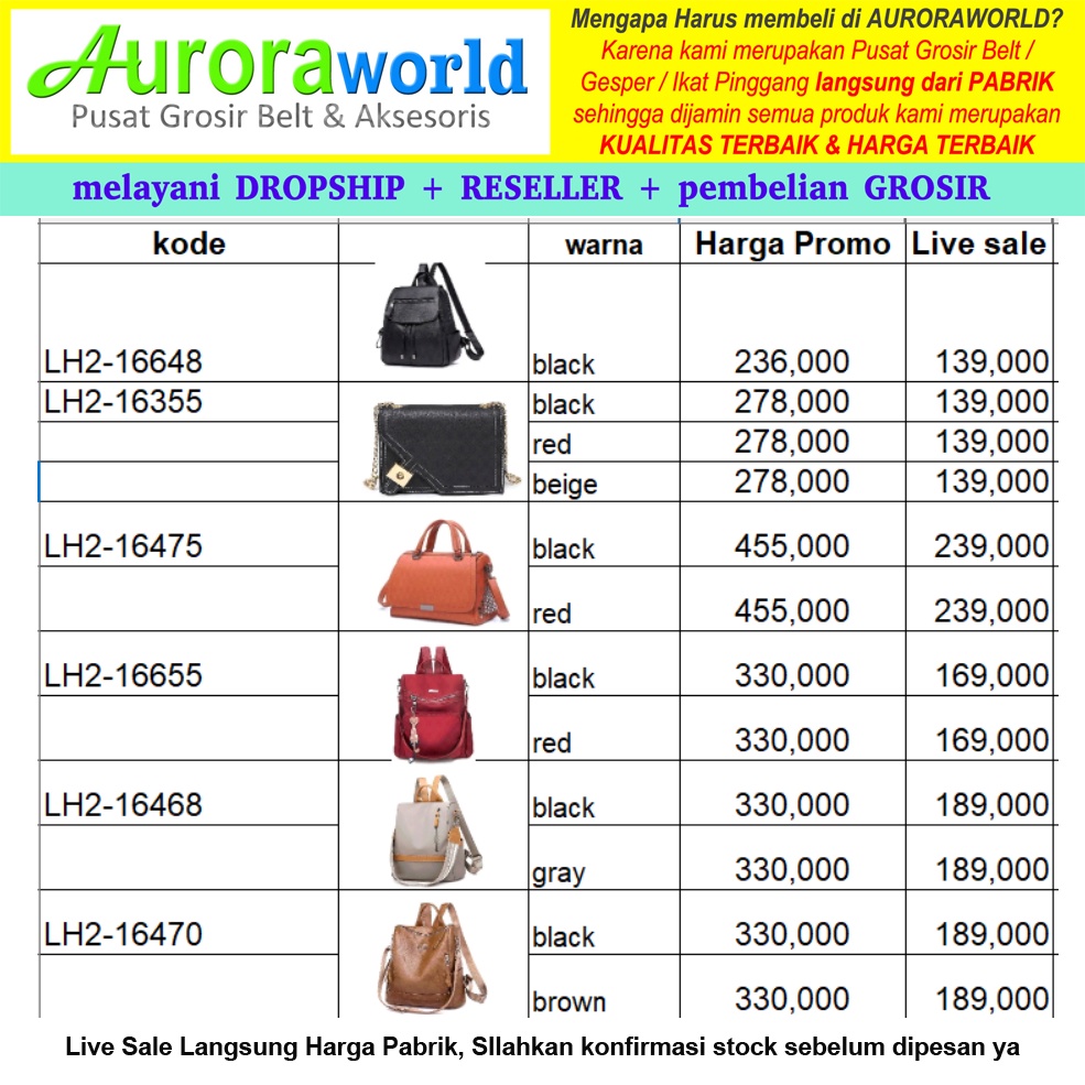 LIVE SALE AURORAWORLD BARANG BERKUALITAS HARGA TERJANGKAU SEMUA PASTI DISCOUNT, DIJAMIN PALING MURAH