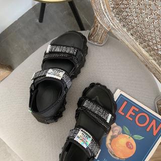 Sepatu Sandal  Pantai Model Korea Sol  Tebal  Untuk Pria  2021 