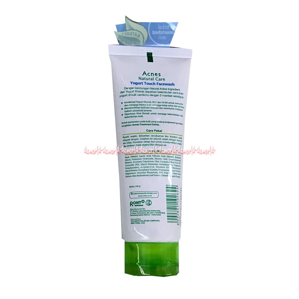 Acnes Natural Care Yogurt Touch 100gr Facewash Sabun Cuci Muka Untuk Membantu Melawan Jerawat