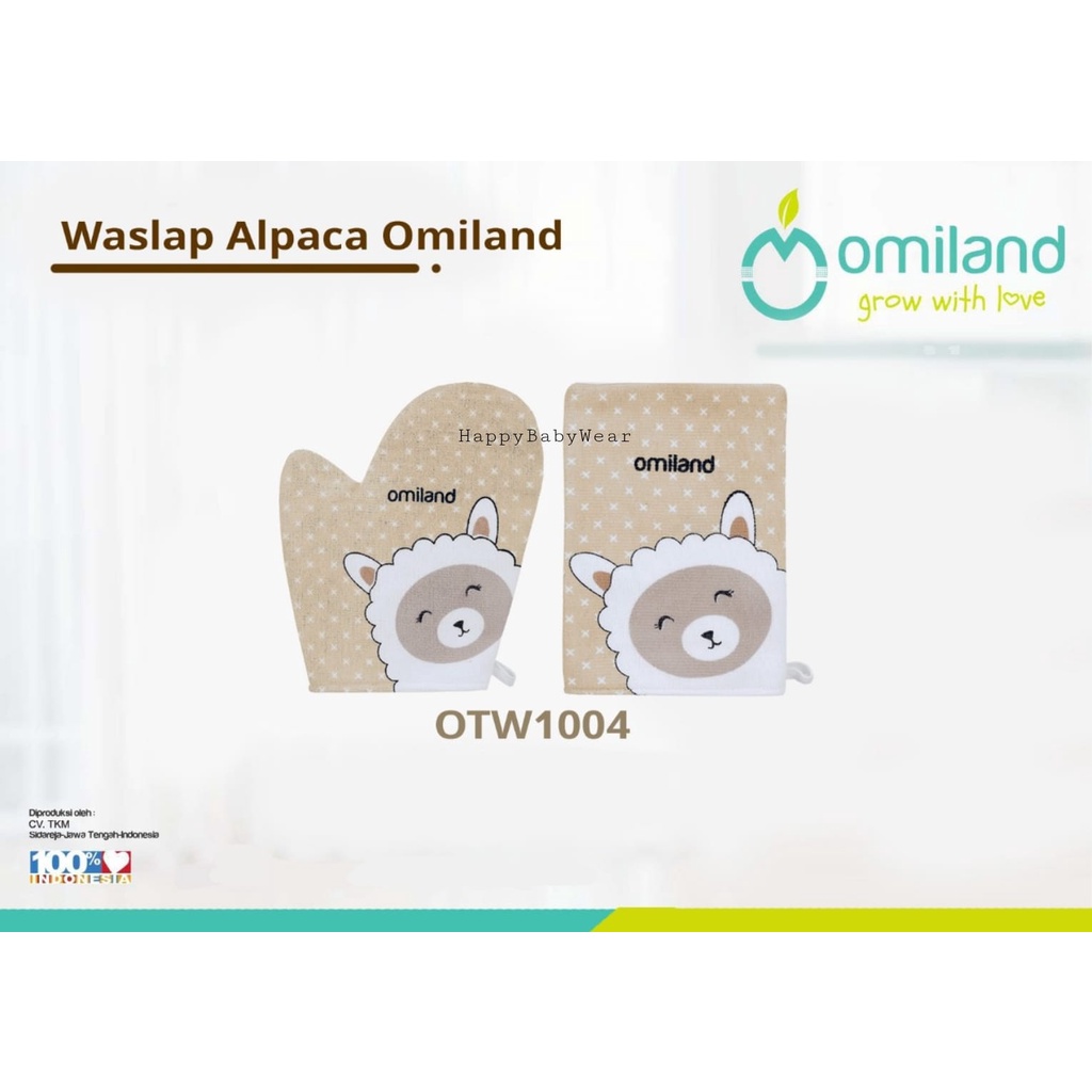 Omiland Washlap Tangan Motif Sloth // Alpaca WASLAP handuk lap mandi bayi