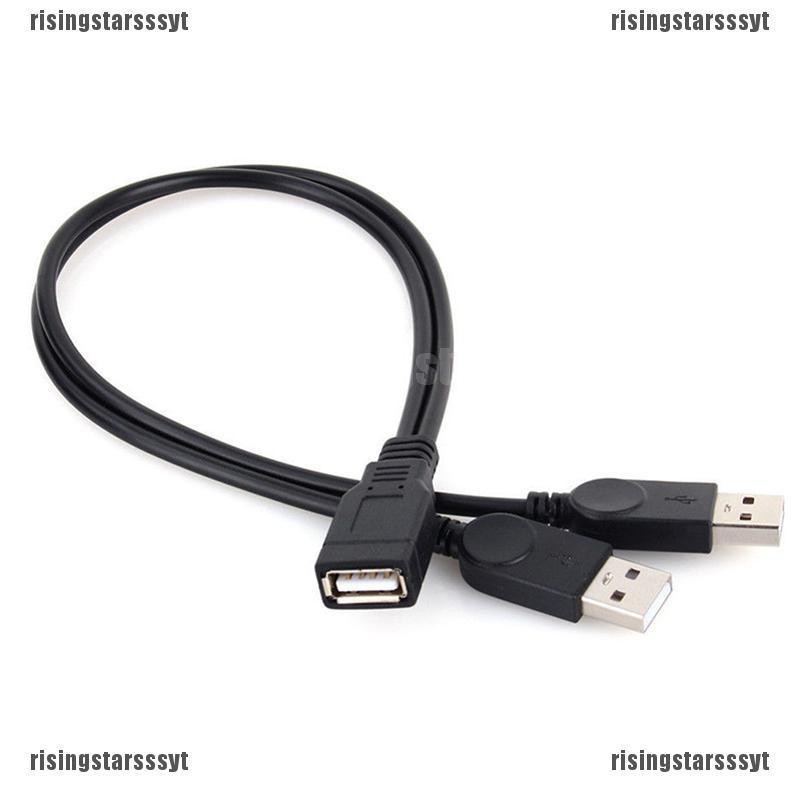 RSID New USB 2.0 1 Female To 2 Male Y-Splitter Data Sync Charging Extension Cable risingstarsssyt