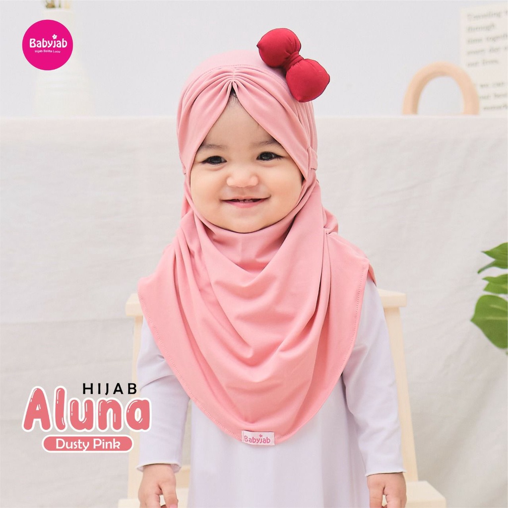 Hijab Anak Bahan Kaos Babyjab Aluna Dusty Pink Jilbab Anak Simple Umur 0 1 2 - 6 Tahun