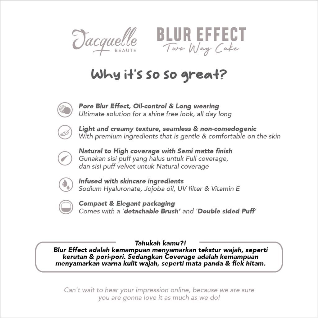 Jacquelle Blur Effect Two Way Cake - TWC with Skincare Benefit PROMO / Jacquelle Blur Effect Two Way Cake with Skincare Benefit / Jacquelle Blur Effect Two Way Cake SALE