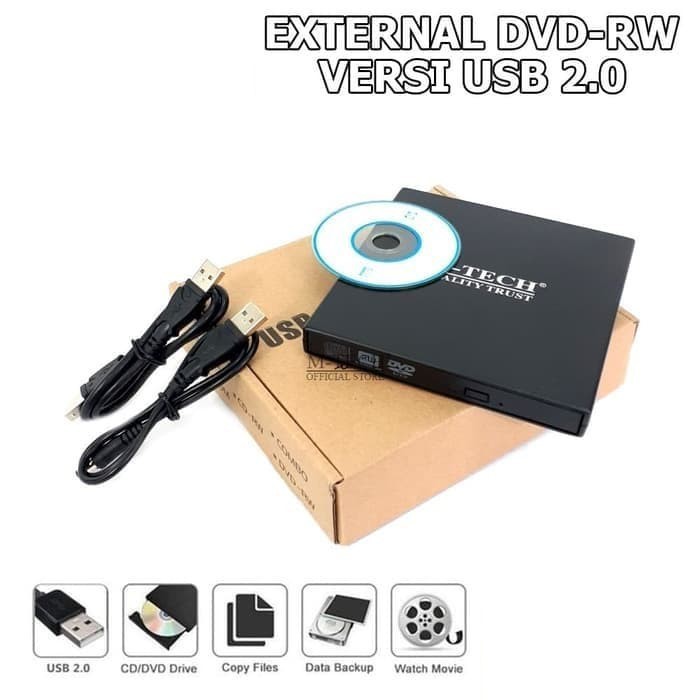 ORIGINAL M-TECH DVD RW External Portable 2.0 CD Writter Burning Data Backup Watch Movie Copy file