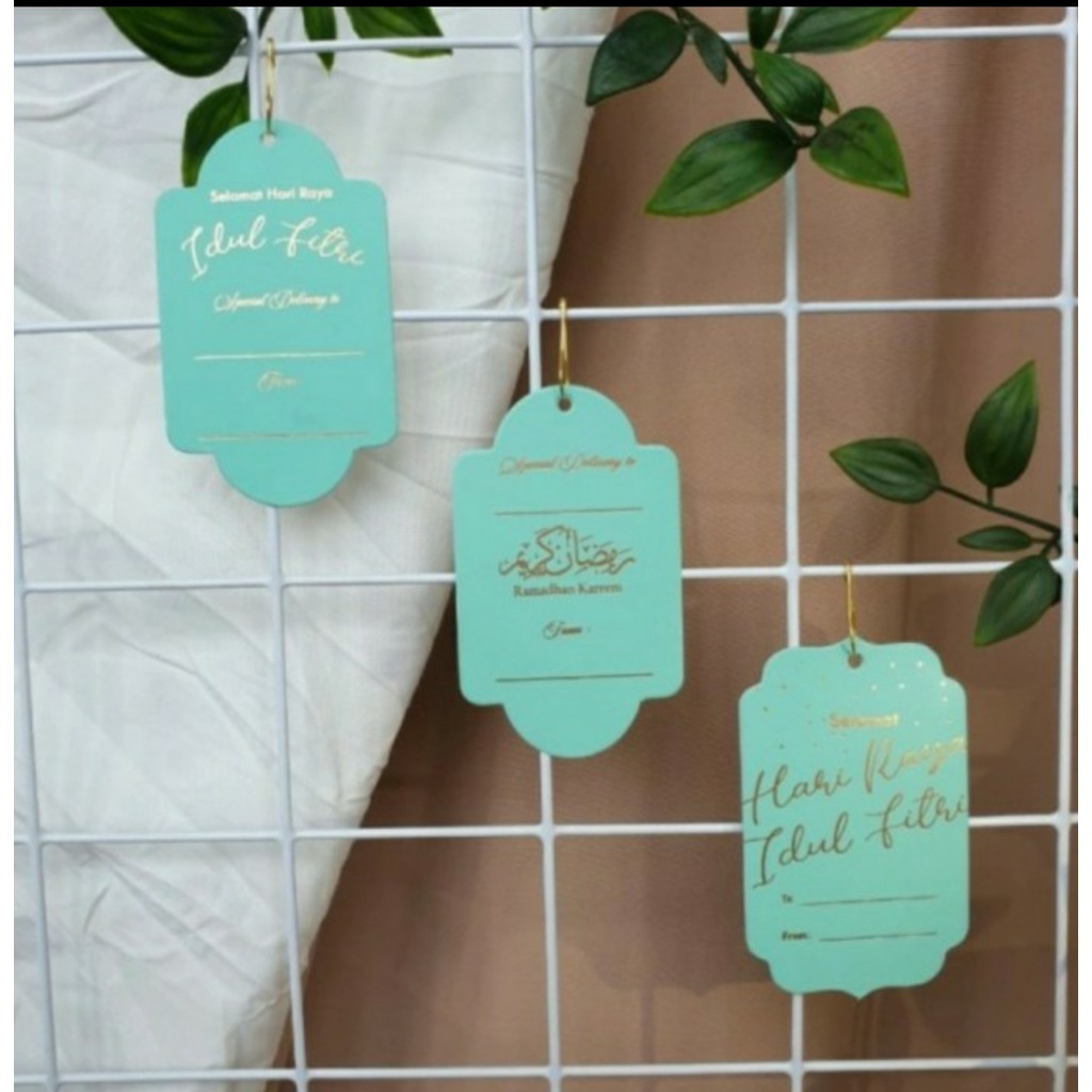 

KARTU UCAPAN HANGTAG LEBARAN IDUL FITRI RAMADAN KAREEM DELIVERY CARD MINT FOIL GOLD