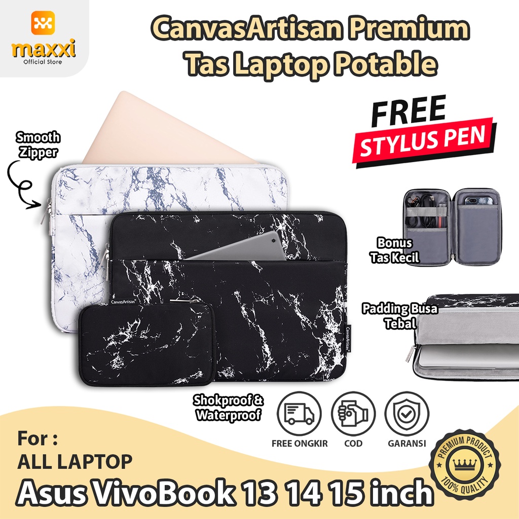 Asus VivoBook 13 14 15 inch Tas Laptop Sleeve Bag Case Handbag Motif