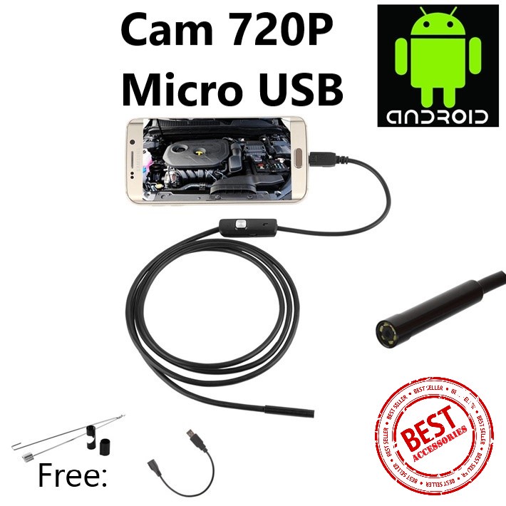 Android Cam 7mm 720P Endoscope Camera Kamera Waterproof