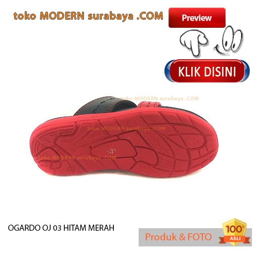 OGARDO OJ 03 HITAM MERAH sendal anak casual flip flop