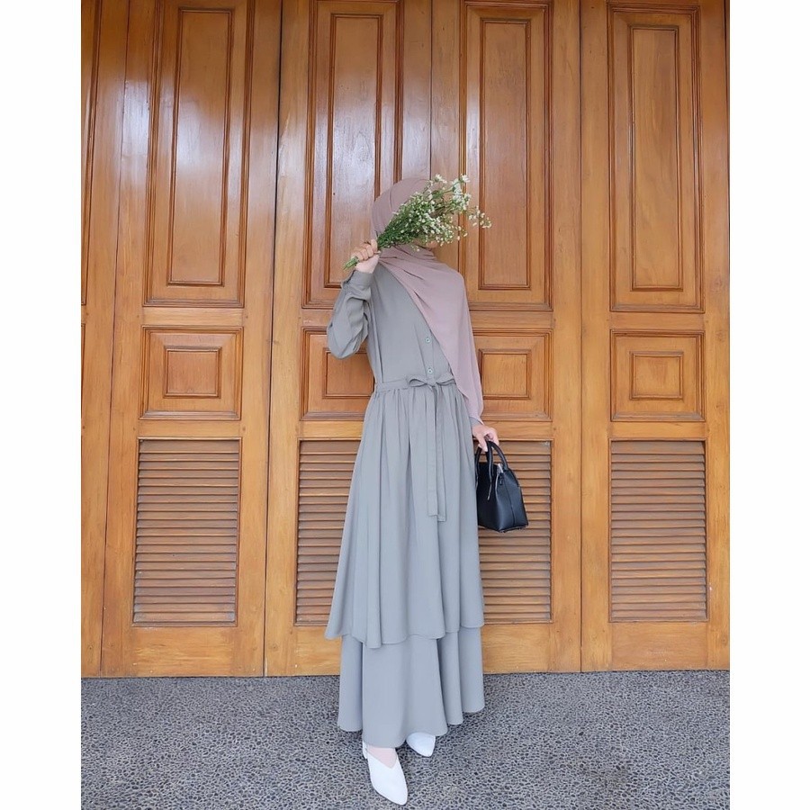 gamis terbaru baju wanita gamis remaja premium KEKINIAN MURAH long dress I2H3 pakaian wanita dress w