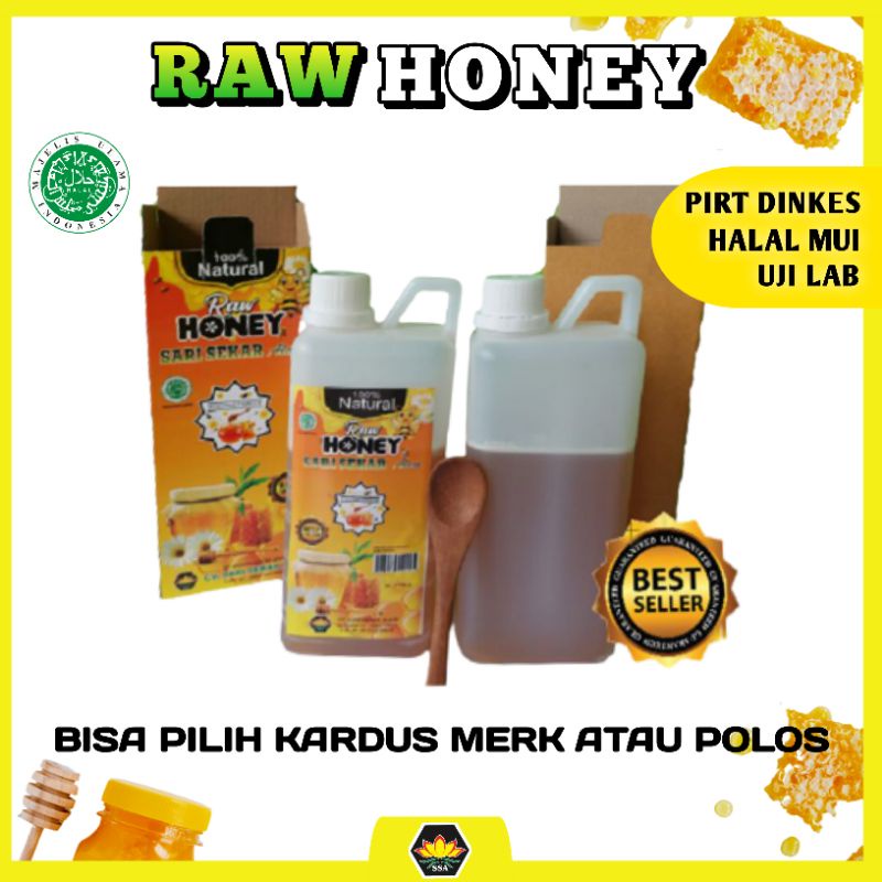 

PROMO 1 Kg Madu Peras Murni Asli Melifera ( Raw Honey ) free dus box dan Sendok