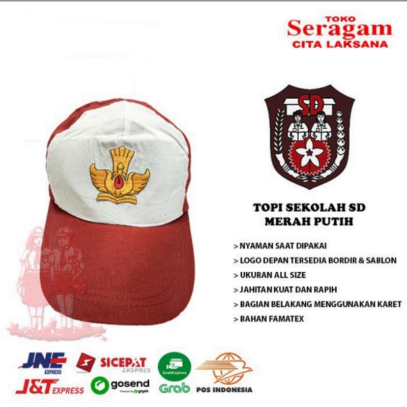 Topi SD SMP SMA PRAMUKA SIAGA Putra Putri Seragam Sekolah