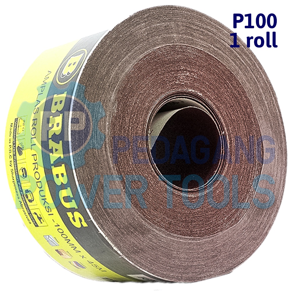 BRABUS NO. 100 AMPLAS ROLL 45 METER KAIN ABRASIVE CLOTH KAYU TEMBOK