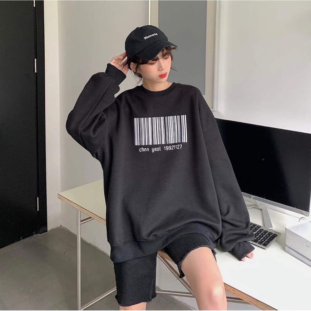 CREWNECK BARCODE SWEATER OVERSIZE - SWEETSHIRT SWEATER WANITA-2
