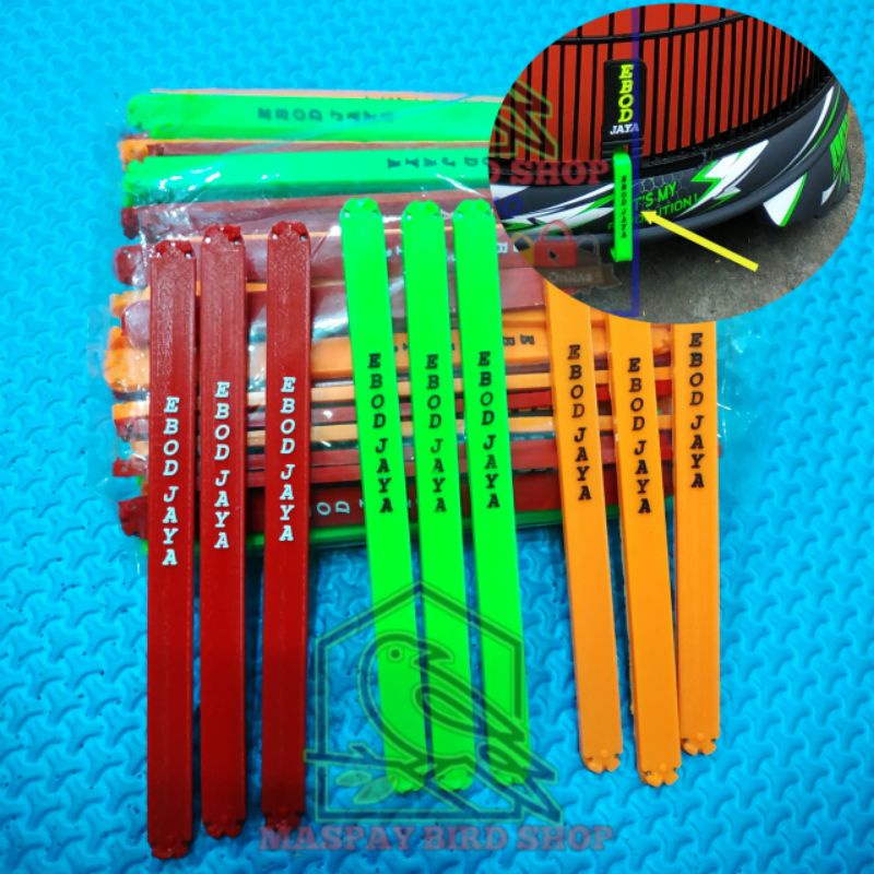 klem pengait/jepitan sangkar burung murai batu/lovebird karet//plat besi stainless ebod jaya 1set 3p