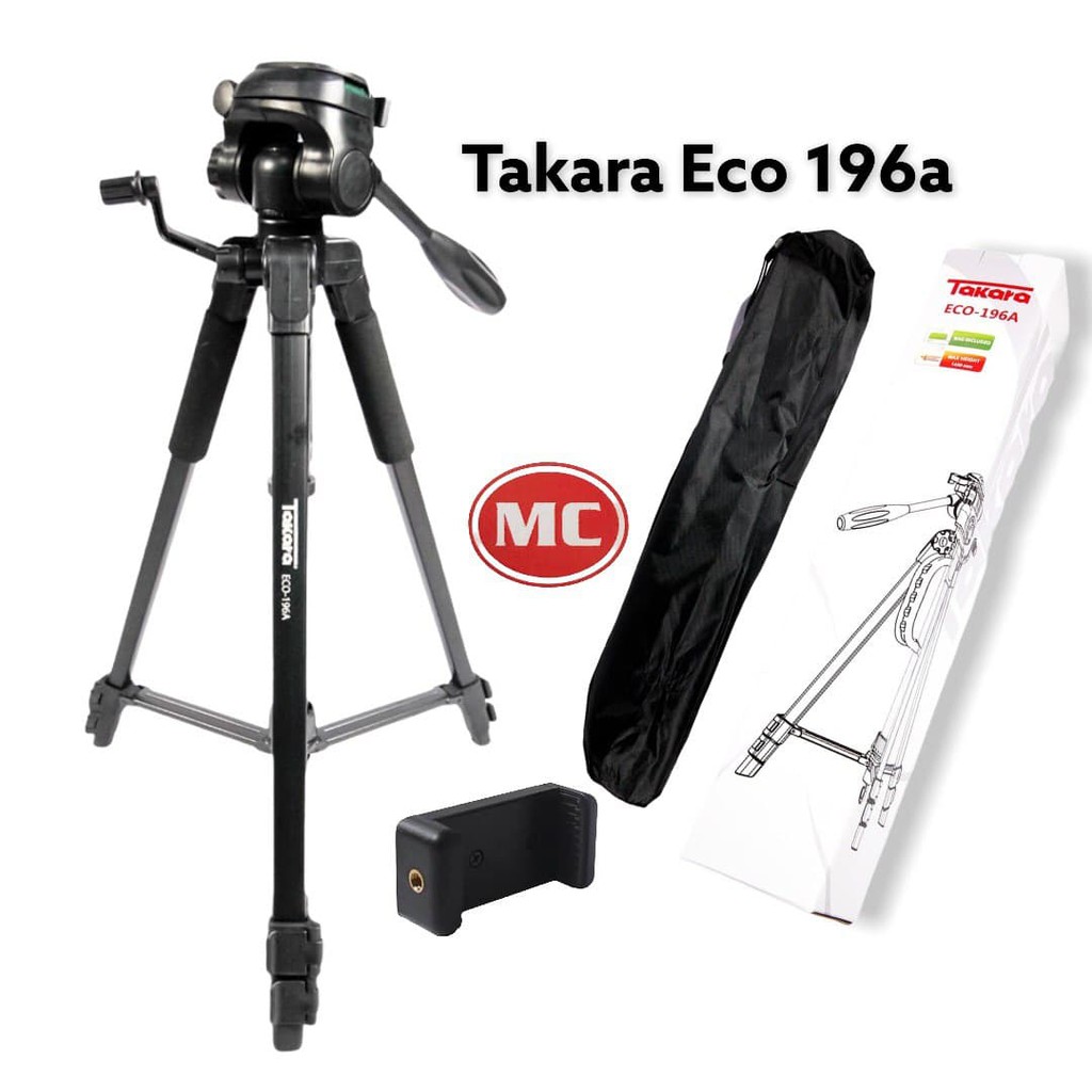 TRIPOD TAKARA ECO 196A FREE HOLDER U DAN TAS | Shopee