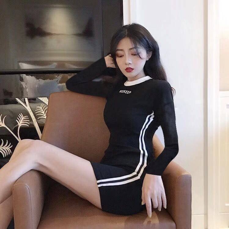 KDR-59 sexy dress striped hip slim fit import korea jepang kpop