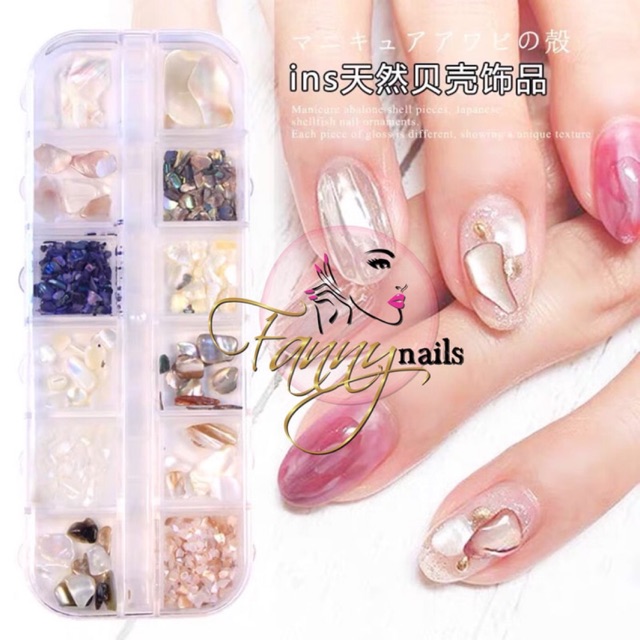 Hiasan kuku nailart batu kulit kerang nail art japan stone nailart seashell shell crushed