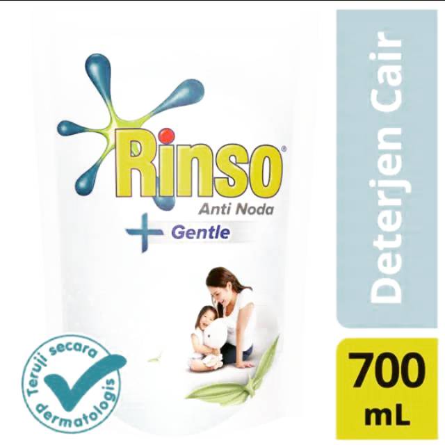 [700 ml] RINSO Anti Noda Gentle Liquid Deterjen Cair Refill