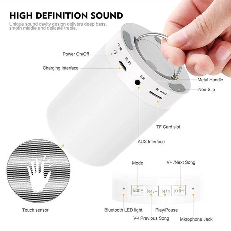 Speaker bluetooth Lampu tidur touch CL 671 Portable Wireless