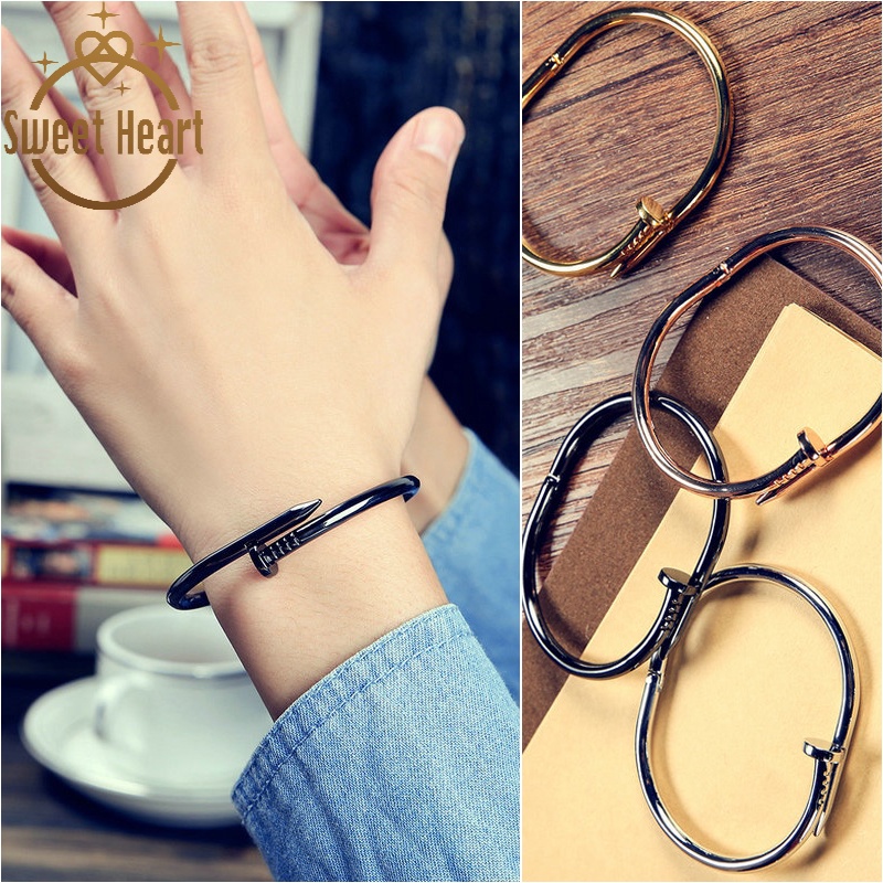 Opening Couple Bracelets Titanium Steel Fashion Personality Men Women South Korea Fashion Bracelet Sweet Heart Jewelry