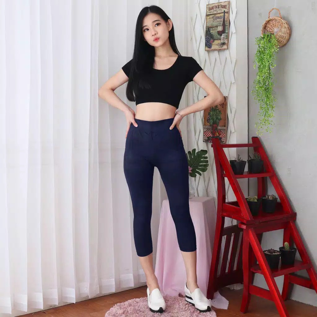 Legging Pendek Polos Import/ Legging HW pendek