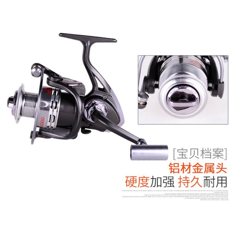 Debao Fanshun Reel Pancing Spinning FK3000 13+1 Ball Bearing - Black