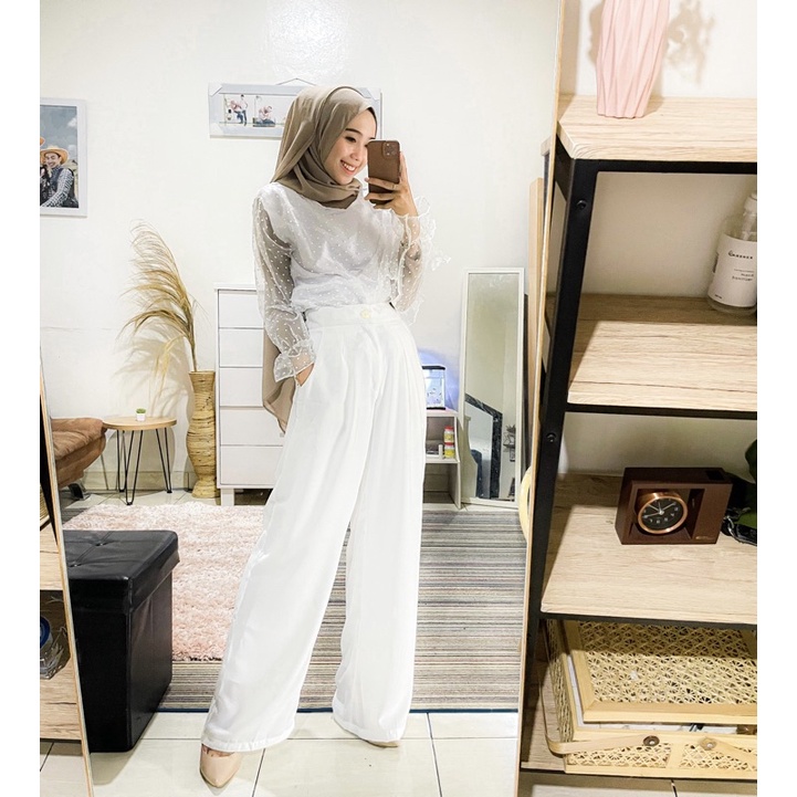 FOCBW/CAMELA PUTIH TULANG/CELANA KULOT BW/CELANA KULOT WANITA PUTIH BW