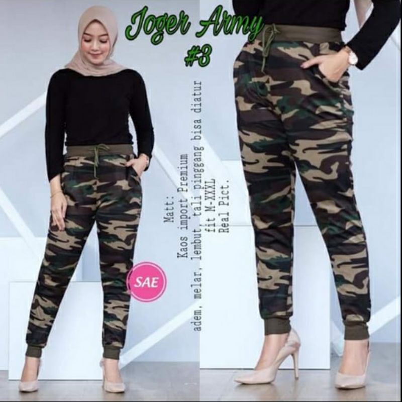 JP_Celana senam Joker army panjang wanita..bahan import