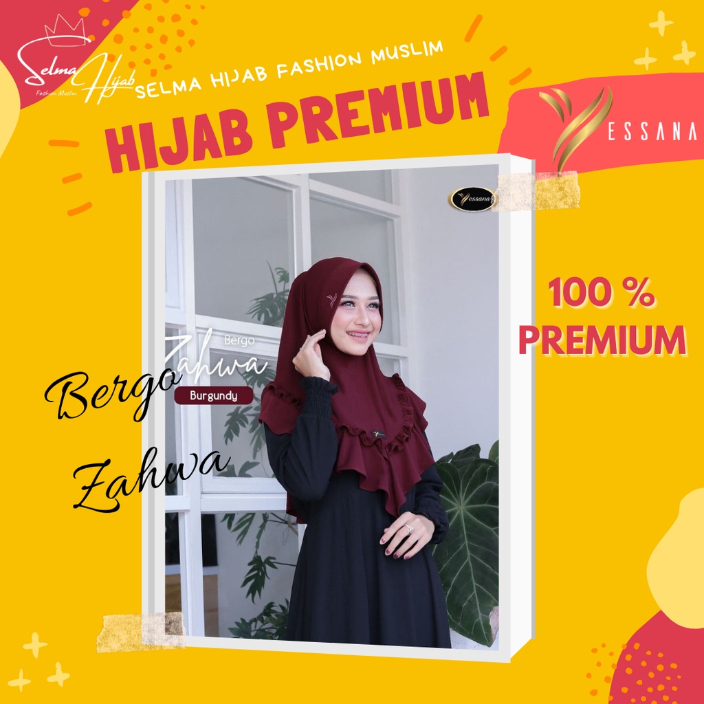 Yessana Hijab Jilbab Instan Khimar Bergo Cantik Dingin Adem Zahwa Murah Bahan Jersey Premium