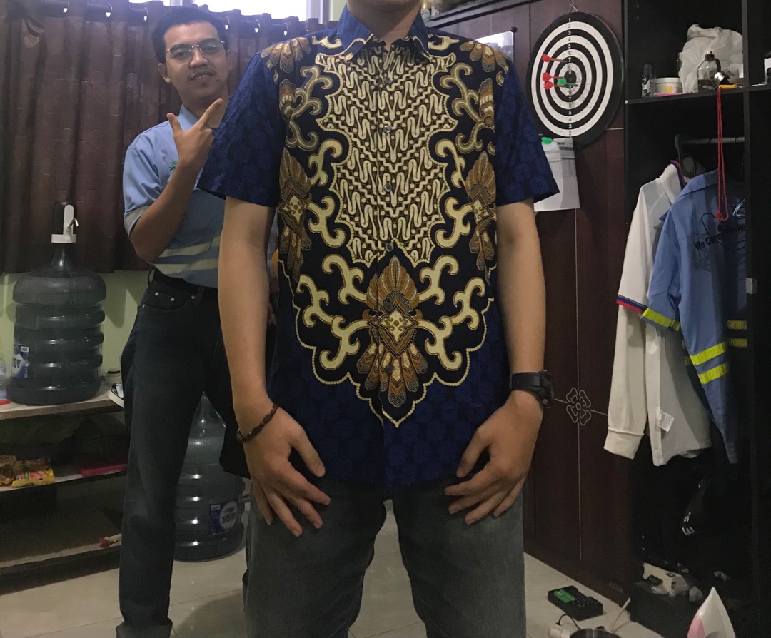 Odza Classic Baju Batik Jonasan Lengan Pendek Pria Slim Fit Kemeja Sogan Solo Modern