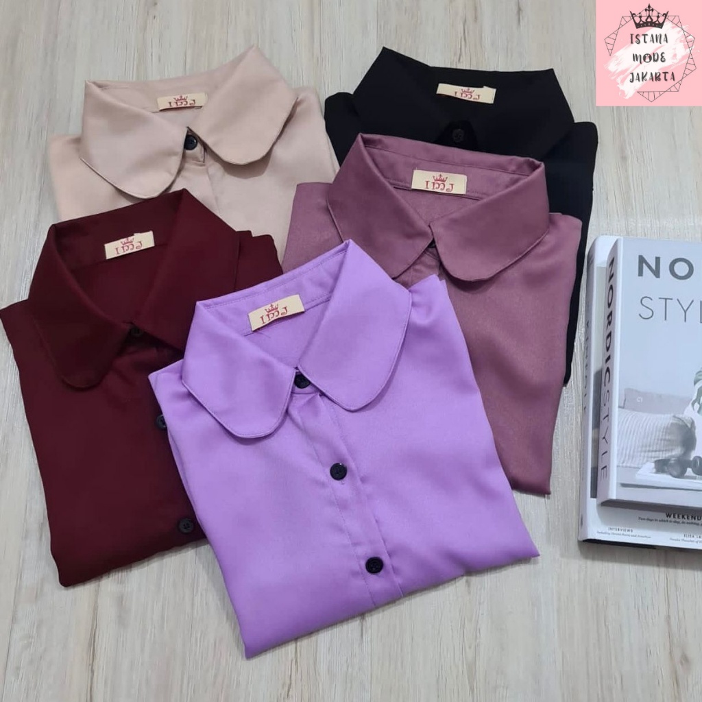 ISTANA MODE JAKARTA Miami Baju Atasan Wanita Lengan Panjang Kemeja Wanita Moscrepe-8