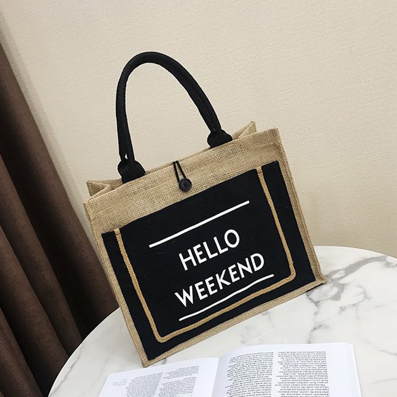 Baru Korea Linen Tas Kanvas Tas Wanita Tas Surat Tas Liar Tote Shoulder Bag