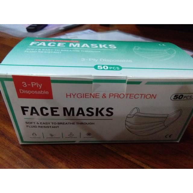 Masker medis earlop 3 ply disposable (50pcs)  /face mask /pelindung virus/ #original