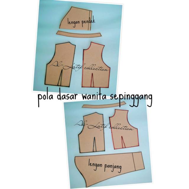 Pola jiplak / pola instan dasar wanita sepinggang