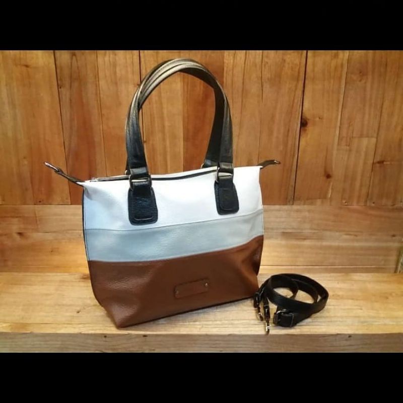 Tas Wanita Tote Bag Kulit Sapi Asli Tali Selempang