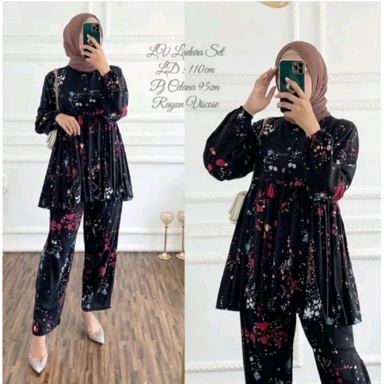 ERDE SET / ONE SET JUMBO XXL - STANDART XL  / YOSIE SET ONESET MOTIF ABSTRAK DAILY SET HOMEWEAR HOMEY SETELAN WANITA MOTIF TIE DYE   ONE SET RAYON-1