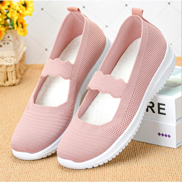 Batavia 2023 Sepatu olahraga wanita fashion lembut dan tahan aus, cocok untuk olahraga anak perempuan, nyaman dan tahan lama, sepatu ibu yang elegan, sepatu slip on aB03-B04