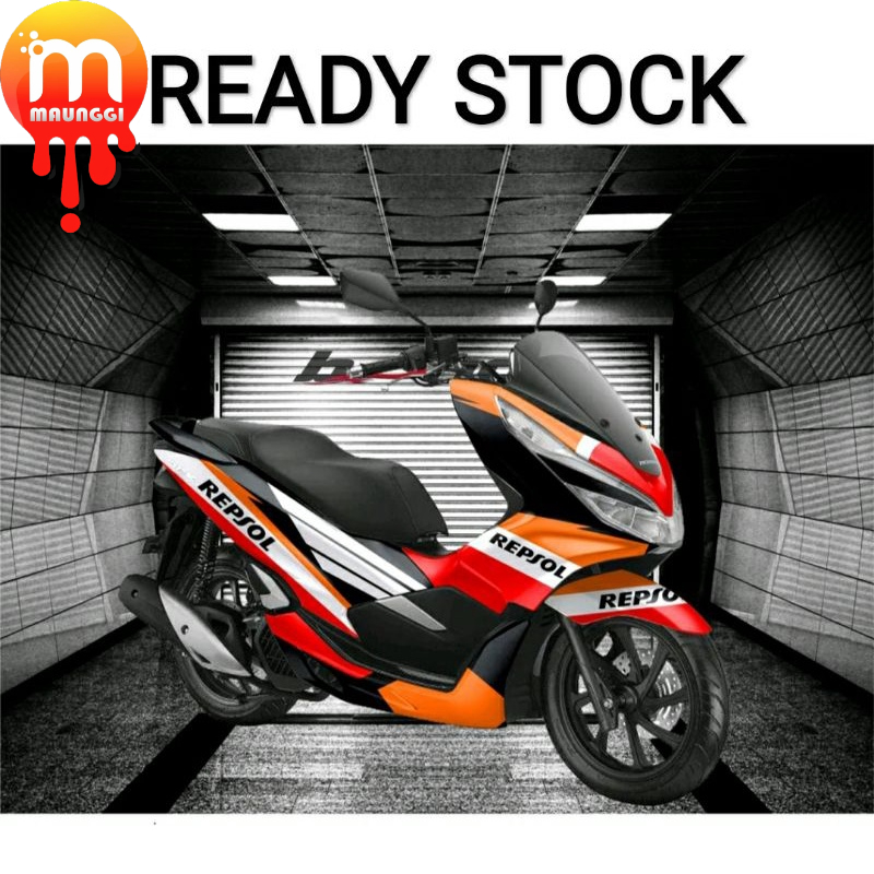Decal pcx 150 full body motif repsol Sticker motor pcx variasi full motif Striping honda pcx 150 sti