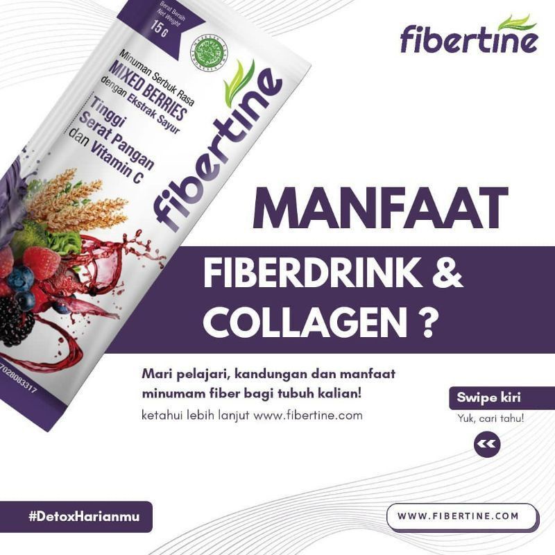 Fibertine/minuman fiber dan kolagen/minuman fiber/flimty/kolagen/Minunan detox