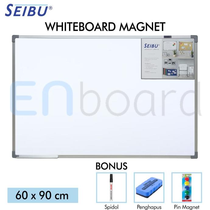 

Papan Tulis Whiteboard Gantung Magnet Single Face Seibu 60 x 90 cm