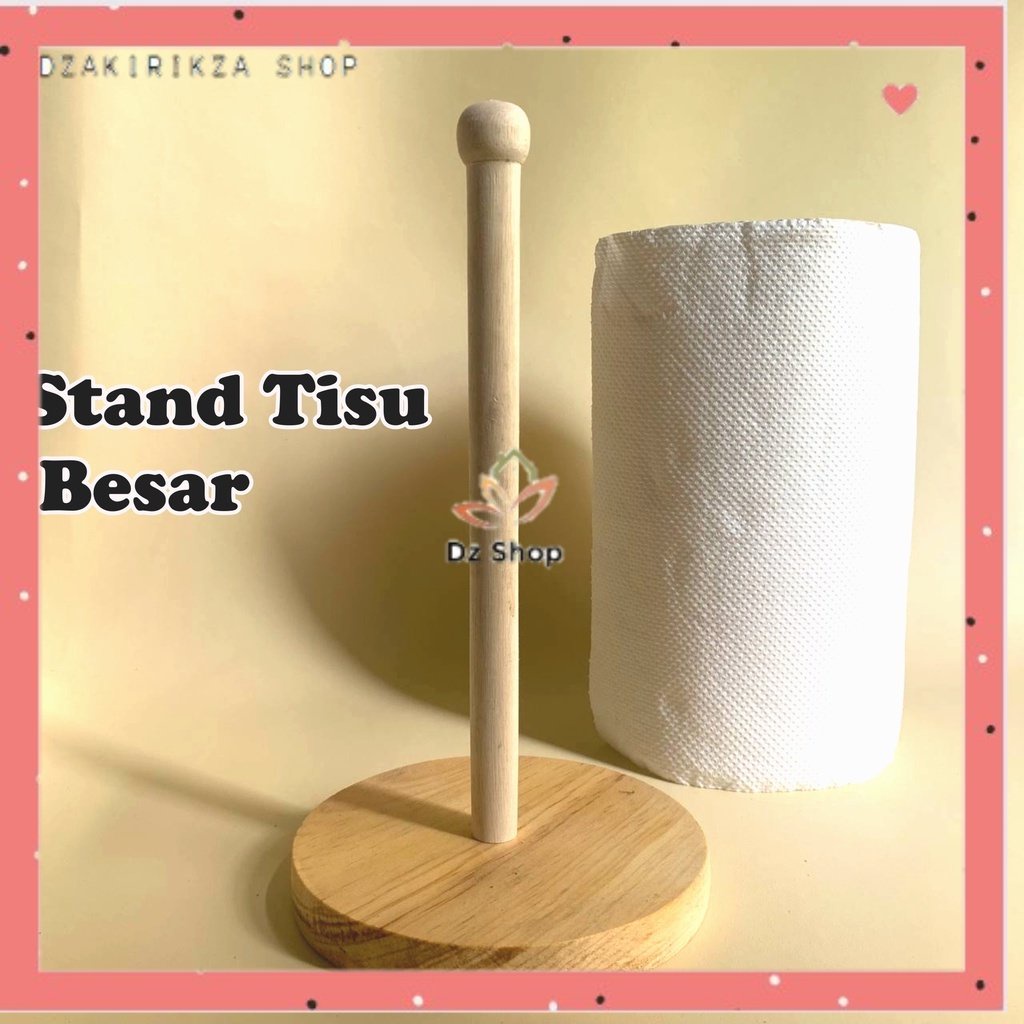 Stand Tisu Roll Kayu Tissue Roll 23cm Tempat Tisu Roll Tisu Meja Makan Standing Tisu Besar Wadah tis
