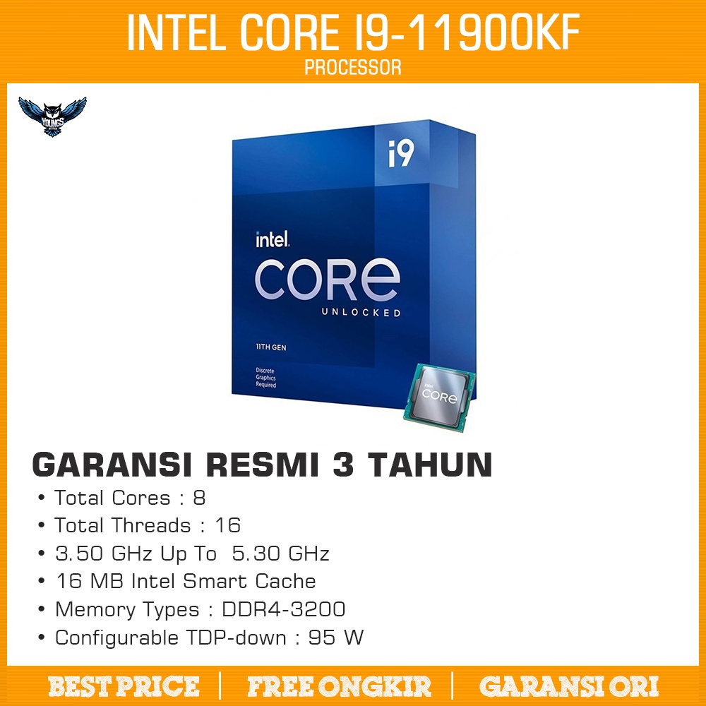 Intel Core i9 11900KF Box | 5.3GHz 8C 16T | Gen 11 LGA1200 Rocket Lake