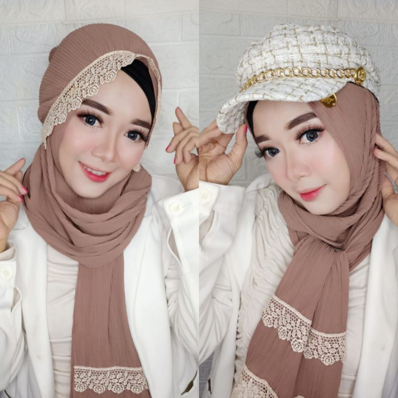 PASMINA PLISKET RENDA by Zaura Hijab