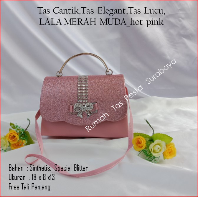 Tas Cantik,Tas Elegant,Tas Lucu,LALA MERAH MUDA_hot pink