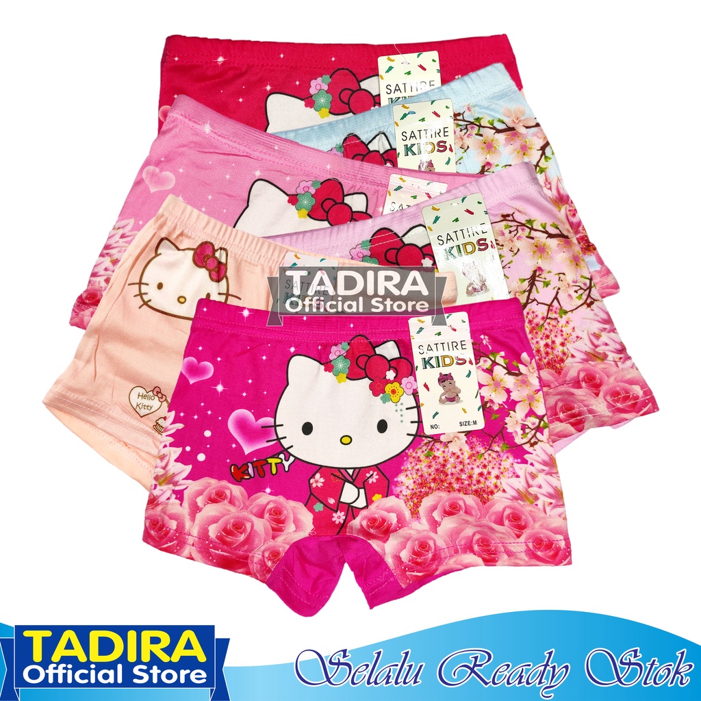 6 Pcs Celana Boxer Anak Perempuan Gambar Kartun Celana Dalam Boxer Karakter Bahan Super Lembut TADIRA